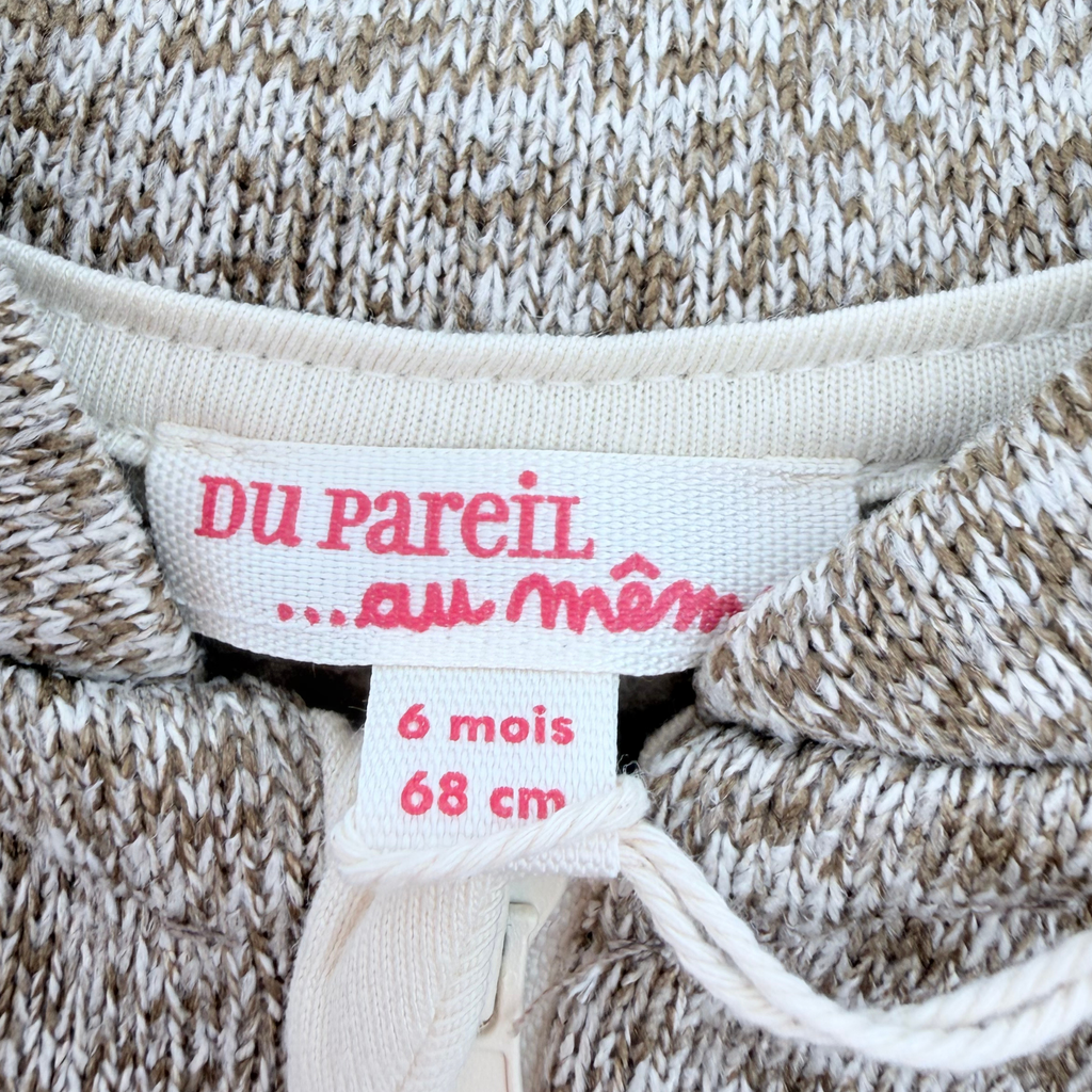 Gilet marron chiné à motifs animaux - 6 mois
