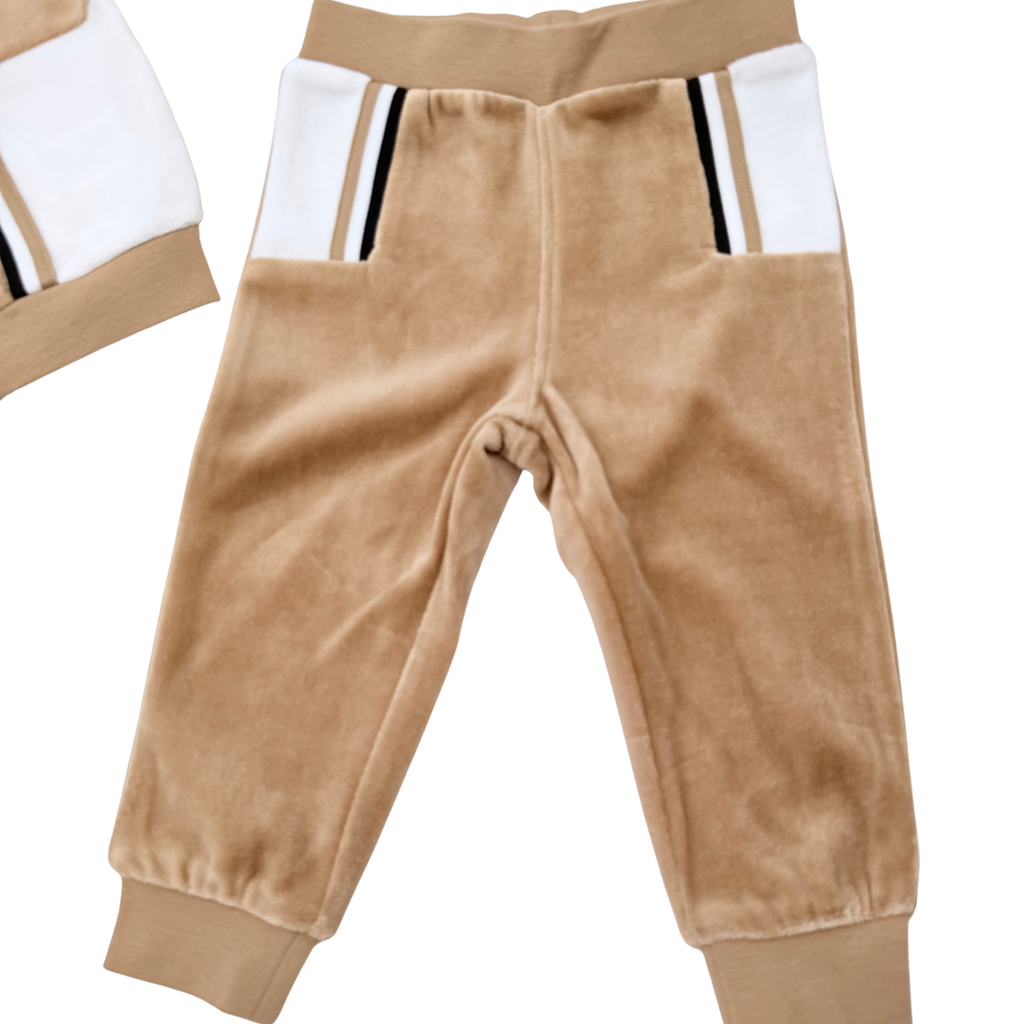 Ensemble jogging éponge beige à capuche - 18 mois