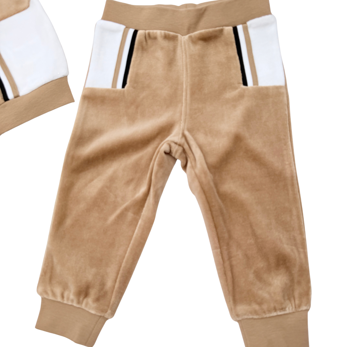 Ensemble jogging éponge beige à capuche - 18 mois