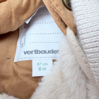 Parka bébé 3 en 1 bleu marine et camel à capuche - 6 mois