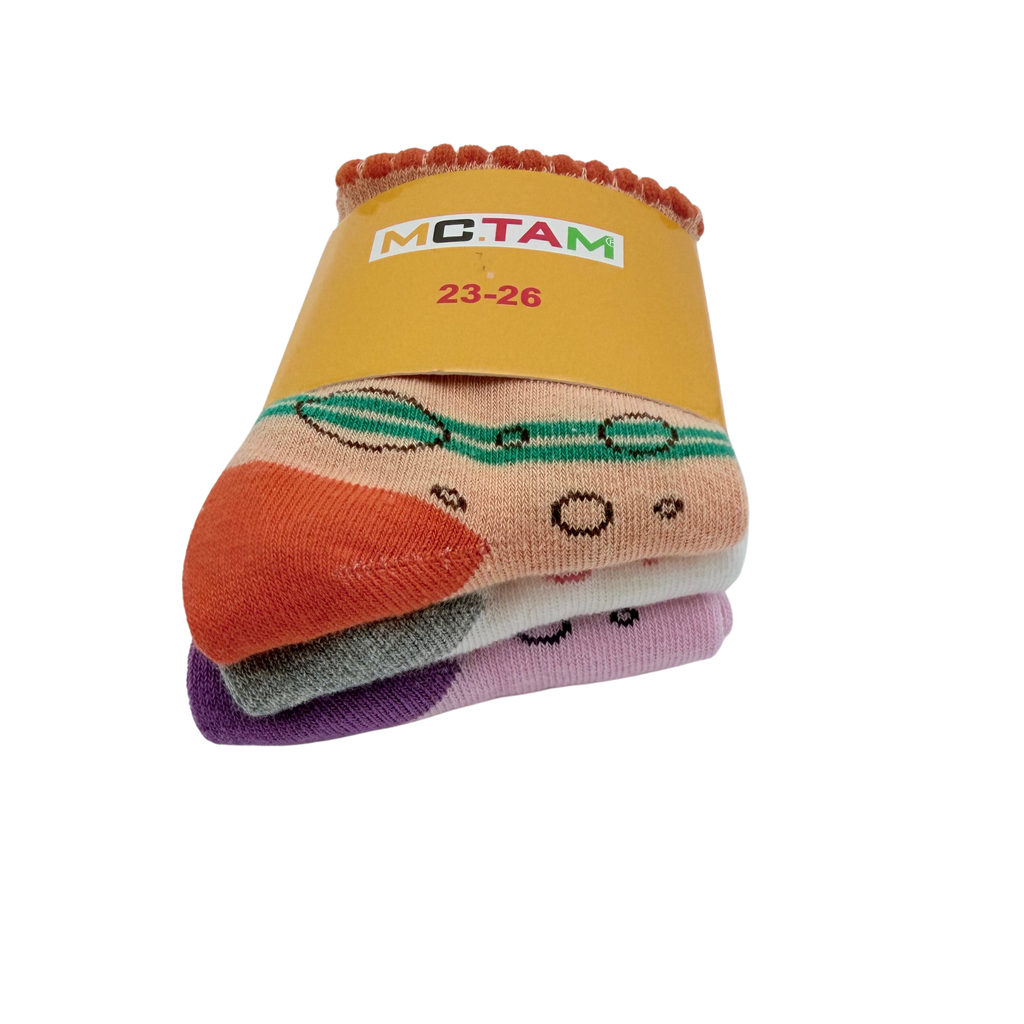 Lot de 3 paires de chaussettes rose et orange – 23-26