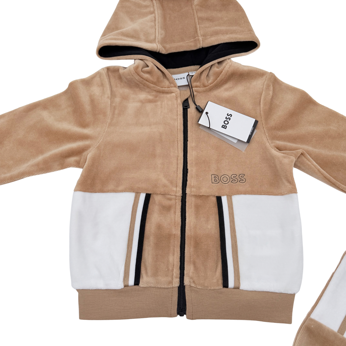 Ensemble jogging éponge beige à capuche - 18 mois