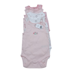 Lot de 5 bodies sans manches roses et fleuris - 12-18 mois