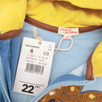 Gilet zippé bleu et jaune motif léopard - 6 mois