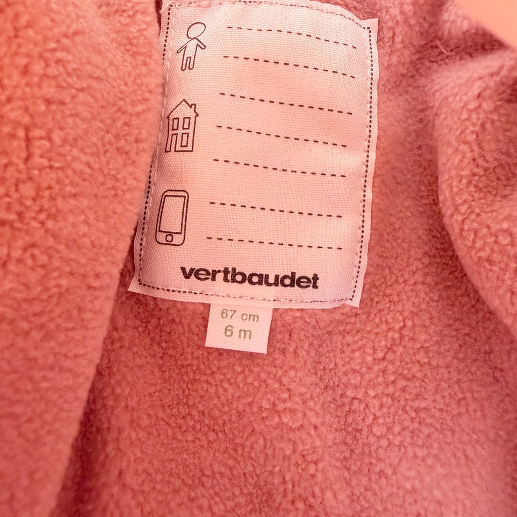 Parka bébé fille rose poudré 3 en 1 à capuche fourrée - 6 mois