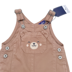 Salopette&nbsp;taupe à motif ourson - 6 mois
