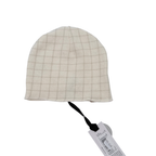 Bonnet bébé écru à carreaux en maille – 0-3 mois