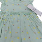 Robe-body vert d’eau imprimé soleils et glaces — 6 mois