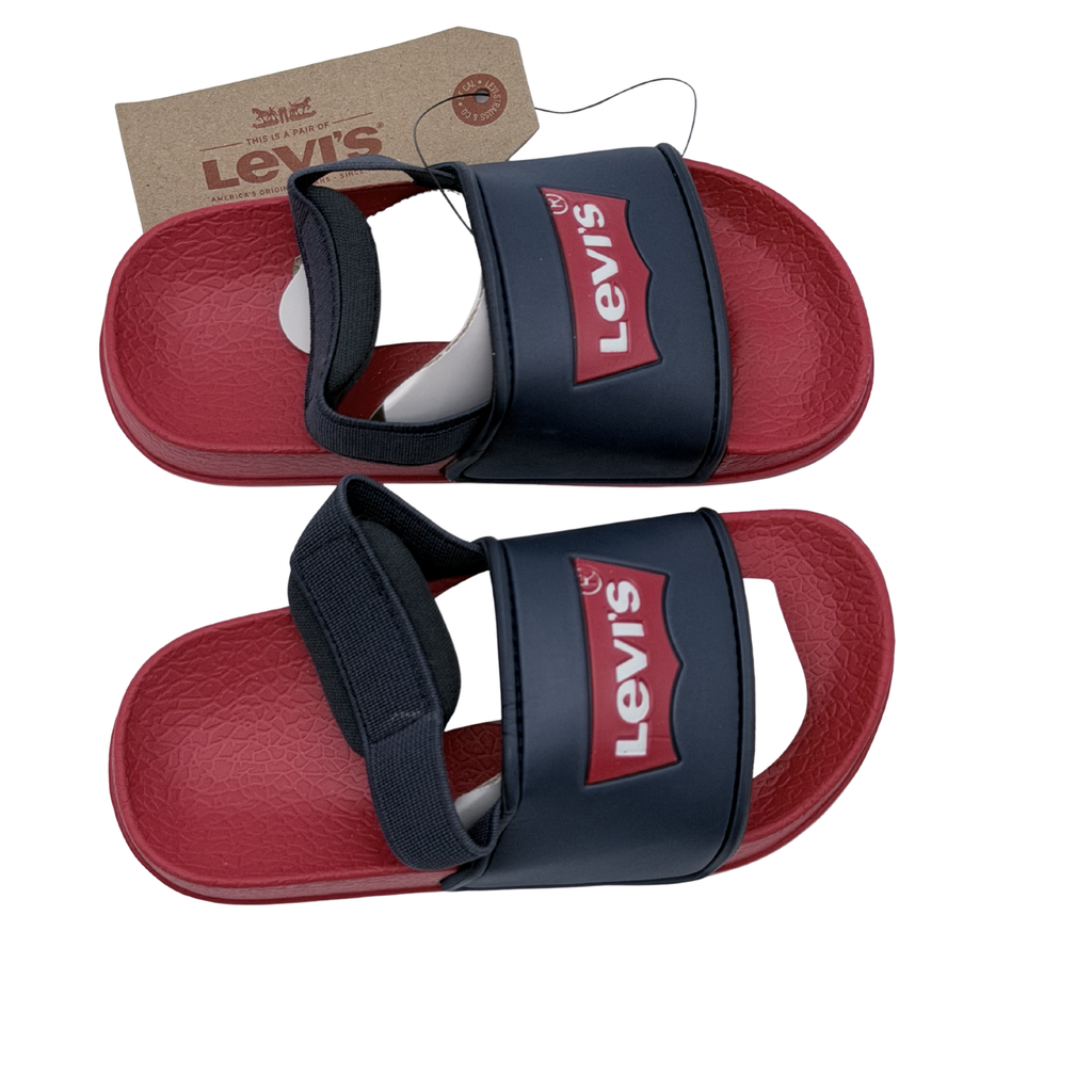 Claquettes bleu marine et rouge - 23