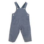 Salopette bébé bleu gris en velours côtelé — 6 mois
