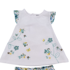 Ensemble bloomer fleuri bleu et jaune — 6 mois