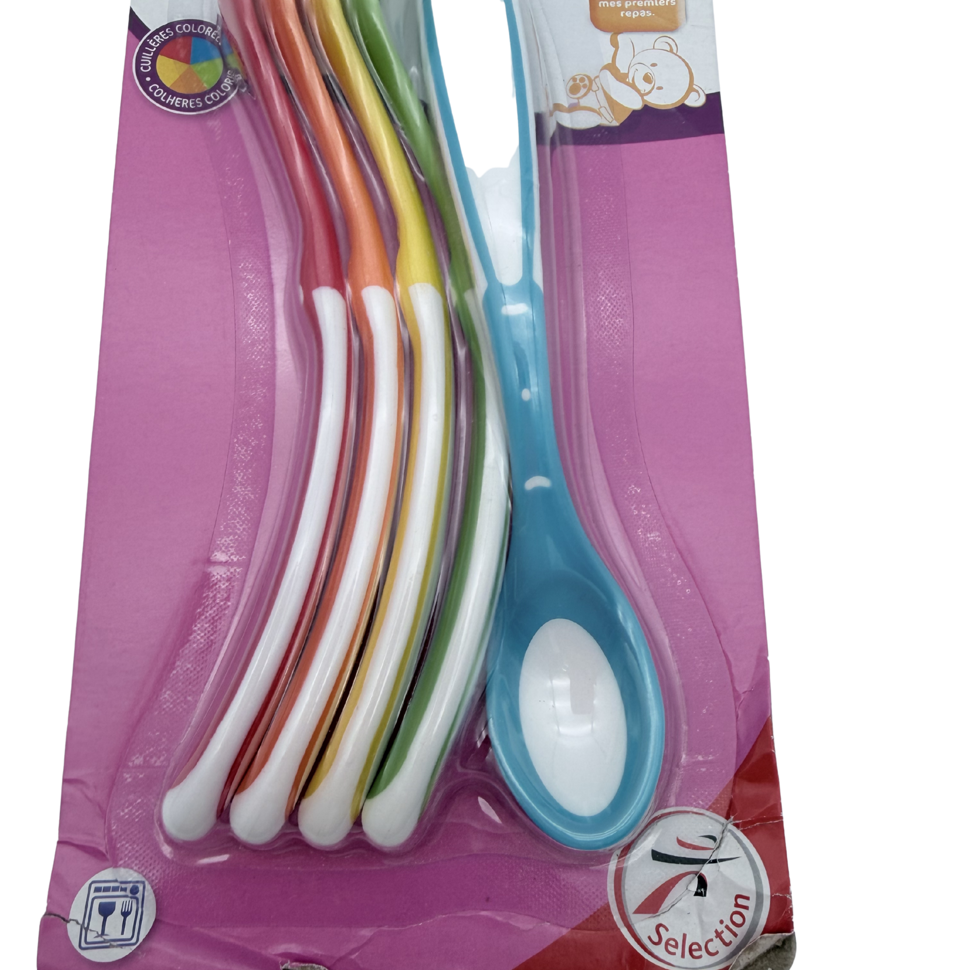 Lot de 5 cuillères colorées — 6 mois et +