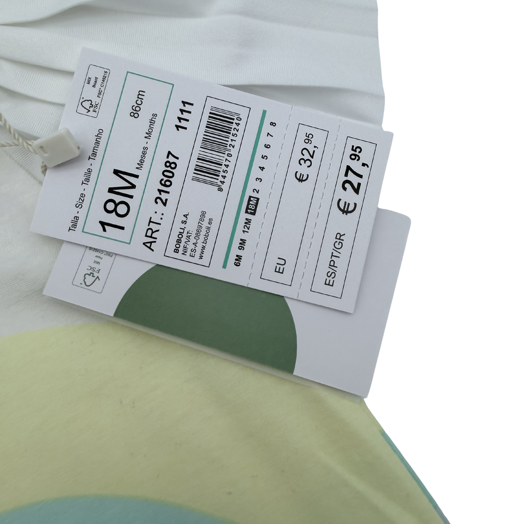 Robe à rayures ondulées pastel — 18 mois