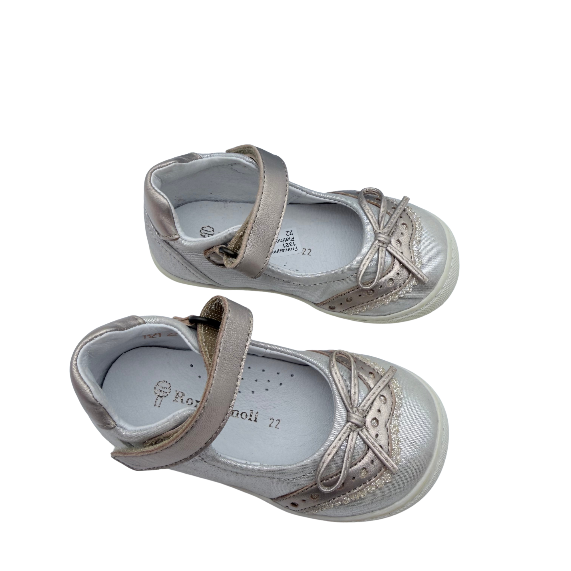 Babies beige métallisé à nœud — 22