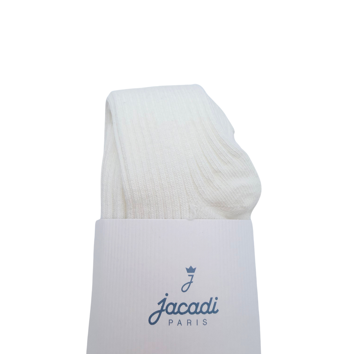 Collant enfant blanc en maille côtelée - 21-22