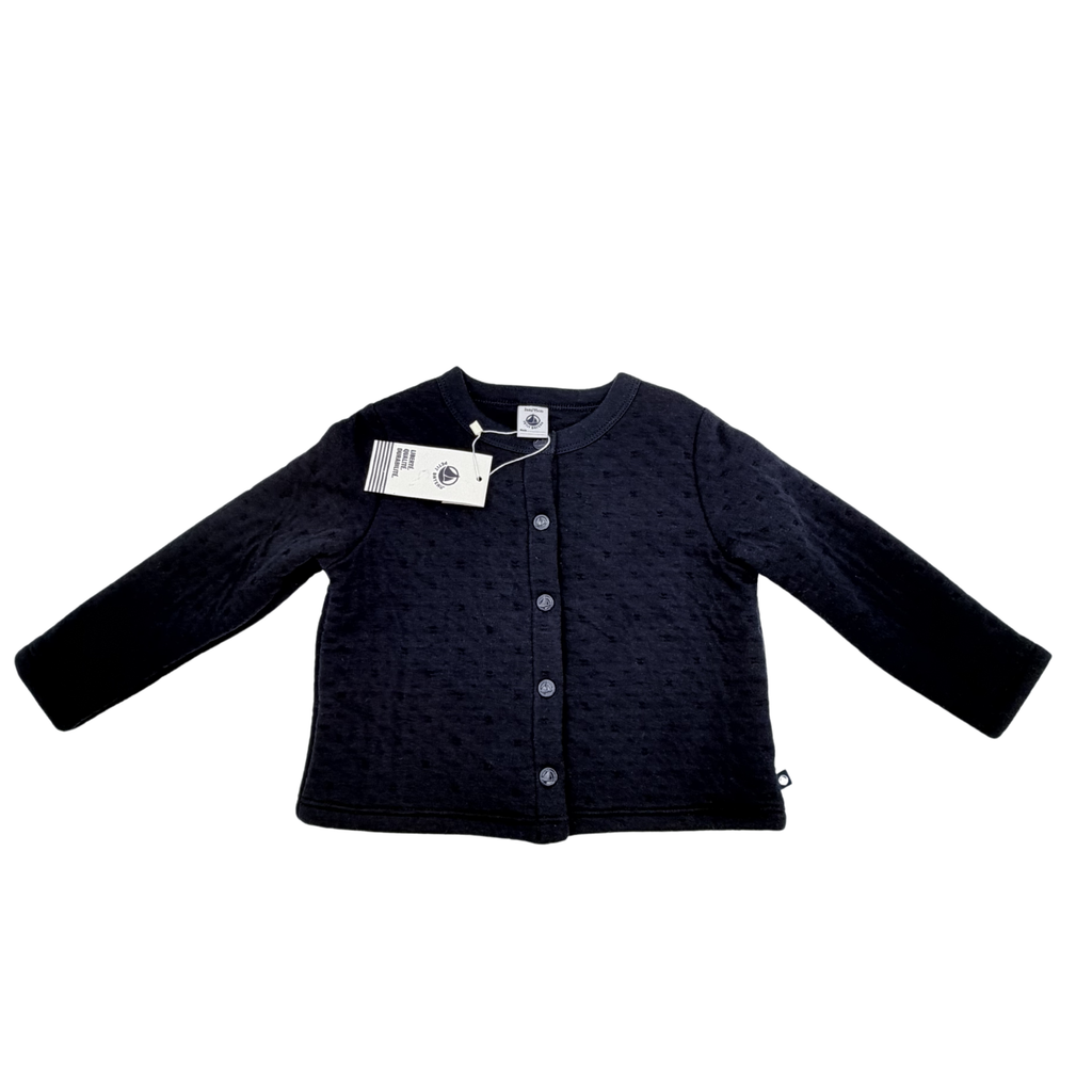 Gilet bébé maille bleu marine — 3 ans