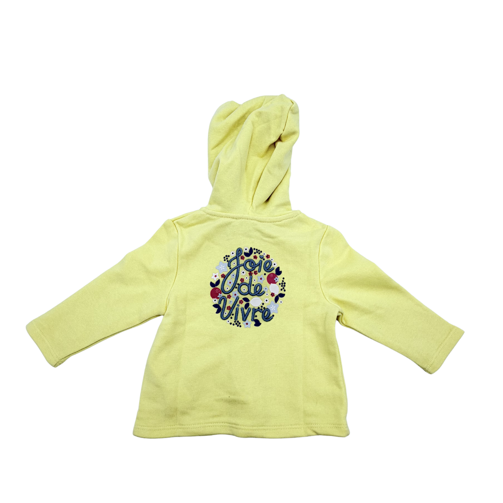 Sweat à capuche jaune pâle — 12 mois