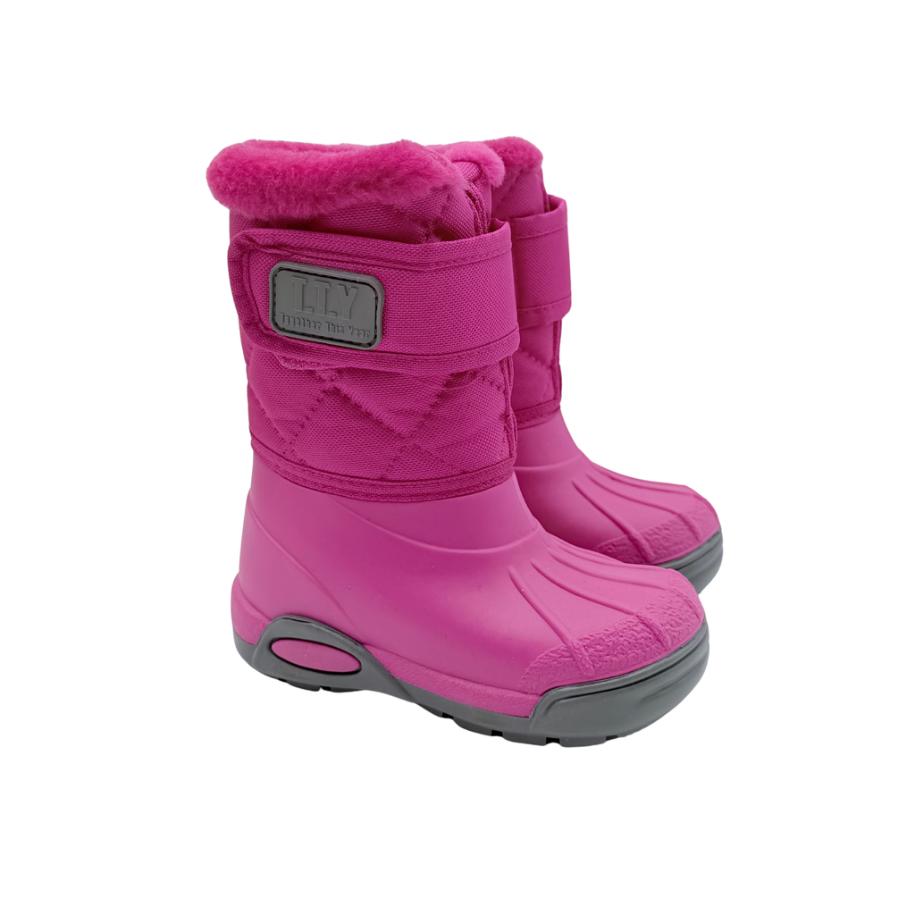 Bottes de neige enfant roses fourrées - 24