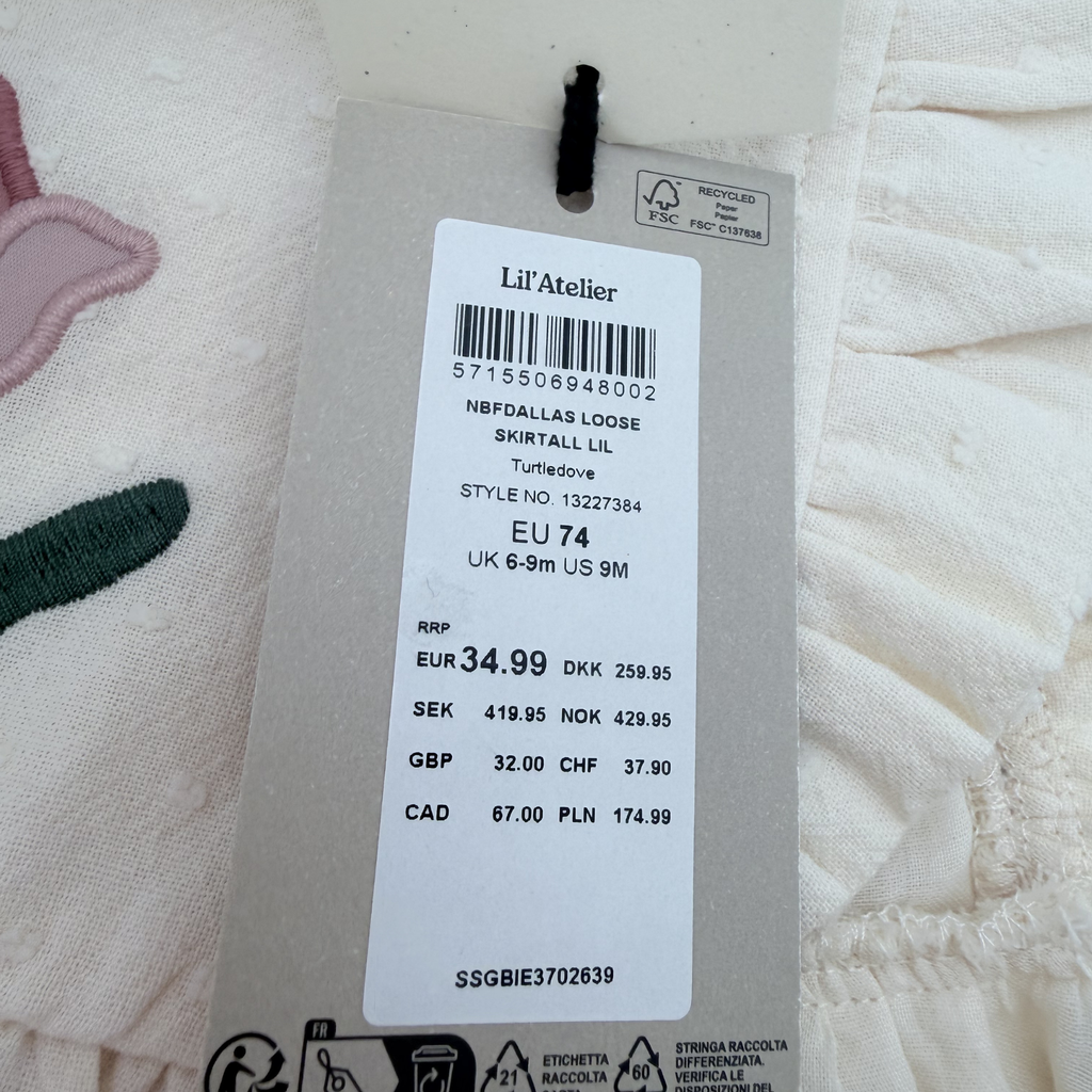 Robe plumetis écrue — 6-9 mois