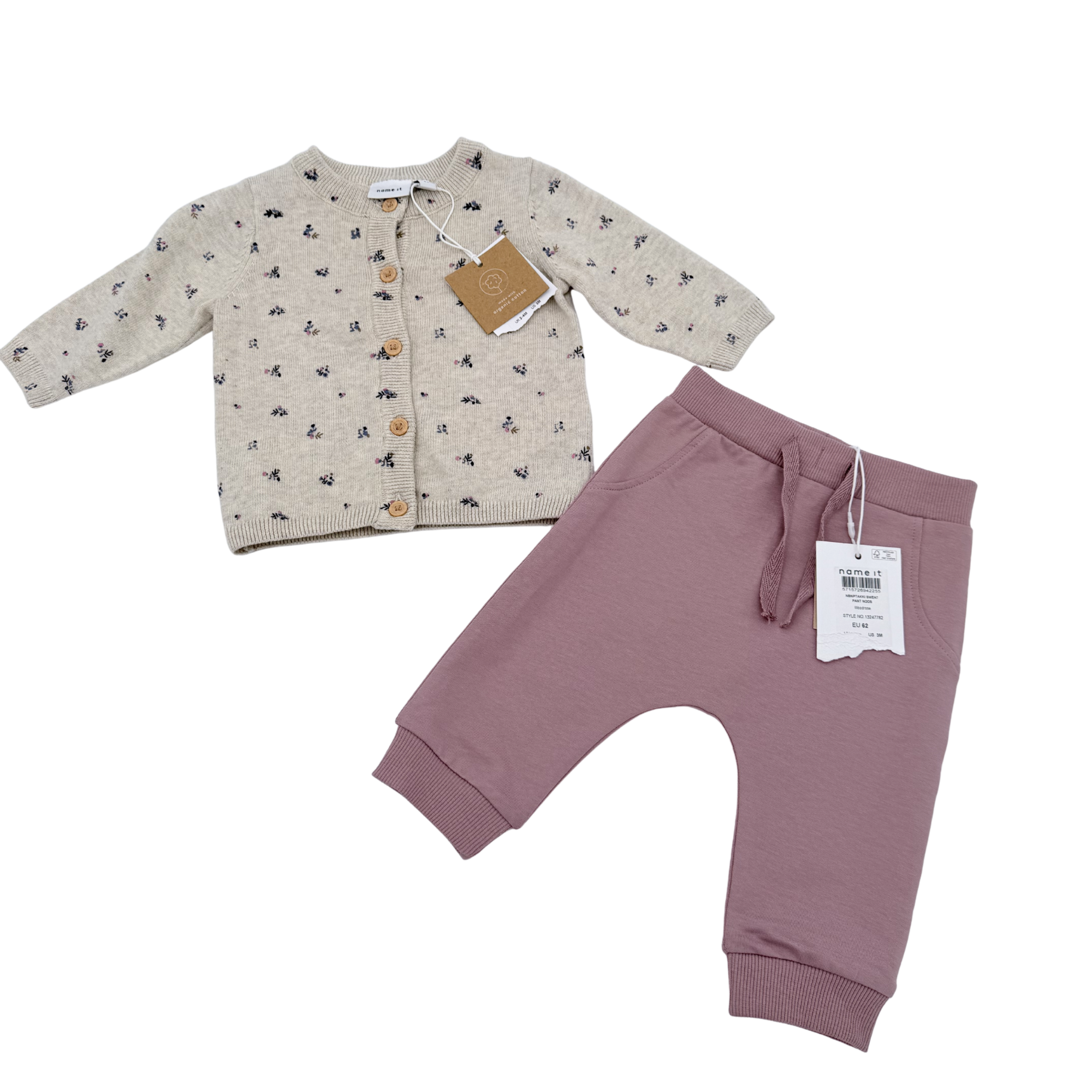 Ensemble bébé rose poudré — 3 mois
