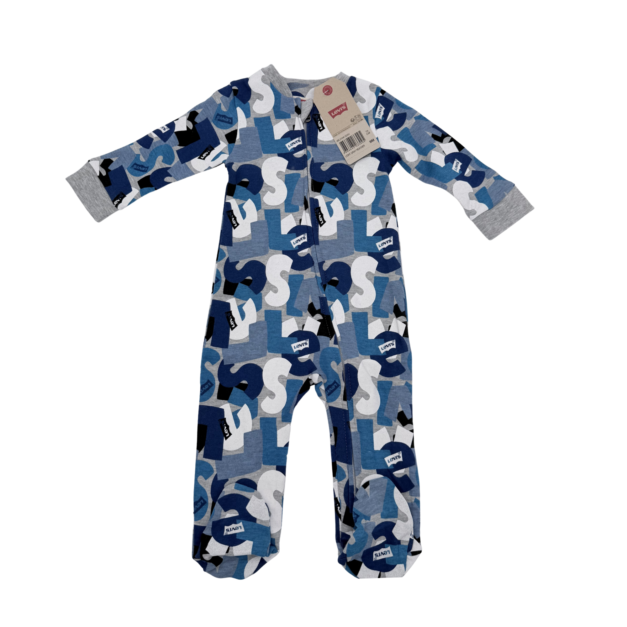 Pyjama bébé Levi’s bleu imprimé logo — 9 mois