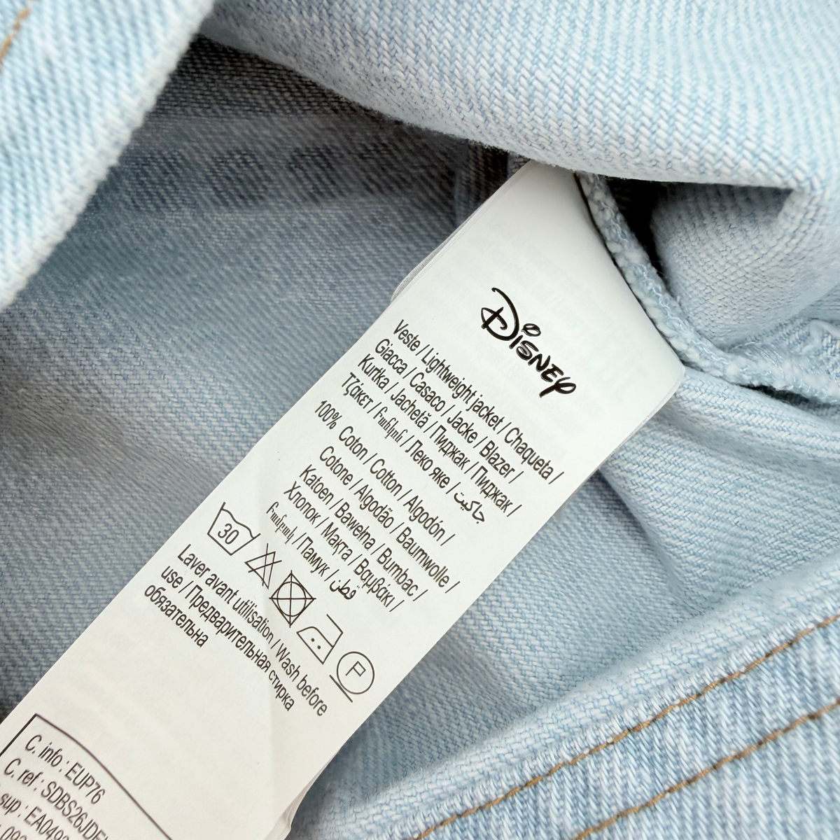 Veste en jean bébé Mickey bleu clair - 9 mois