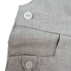 Salopette courte lin beige — 18 mois