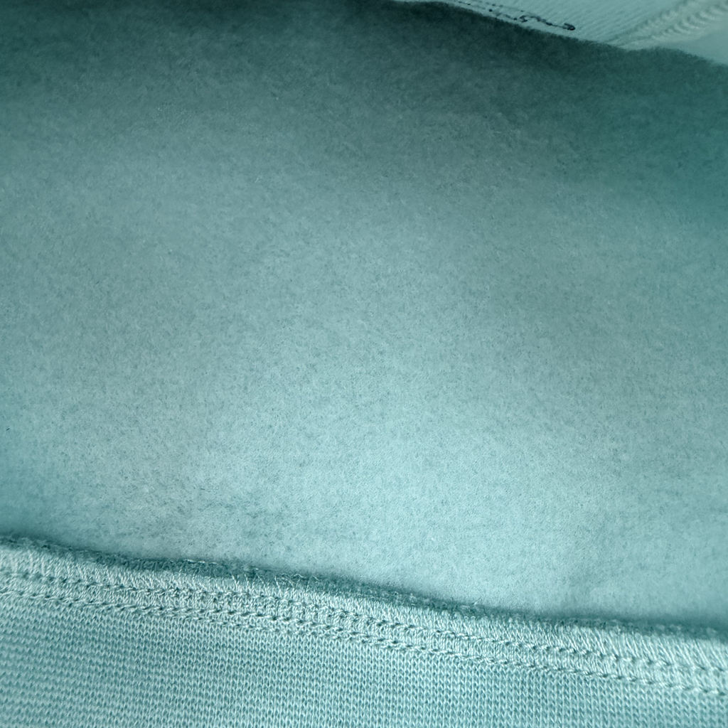 Sweat zippé à capuche vert d’eau imprimé — 6 mois