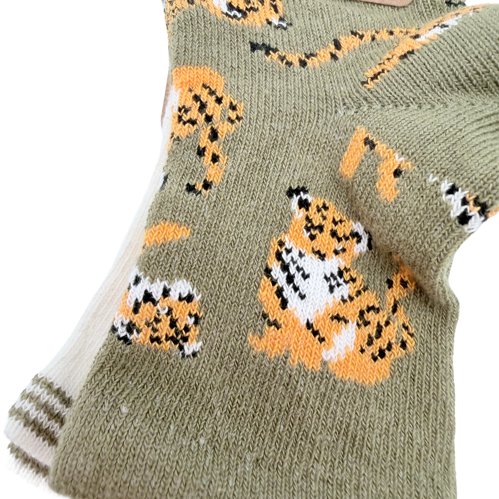 Lot de 2 paires de chaussettes motifs tigres et rayures - 6 mois