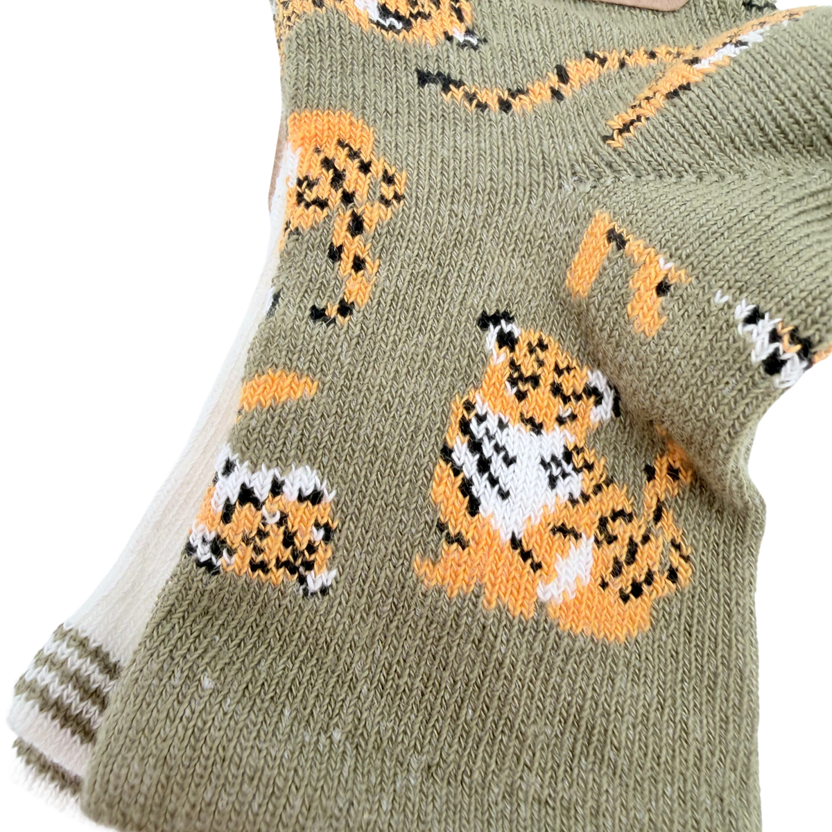 Lot de 2 paires de chaussettes motifs tigres et rayures - 6 mois