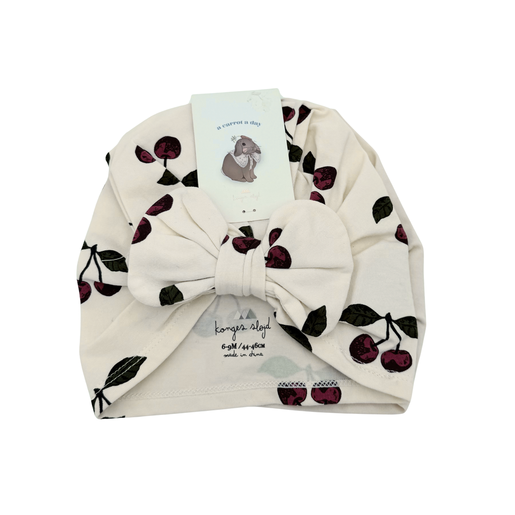 Lot de 2 bonnets bébé à nœud cerises — 6-9 mois