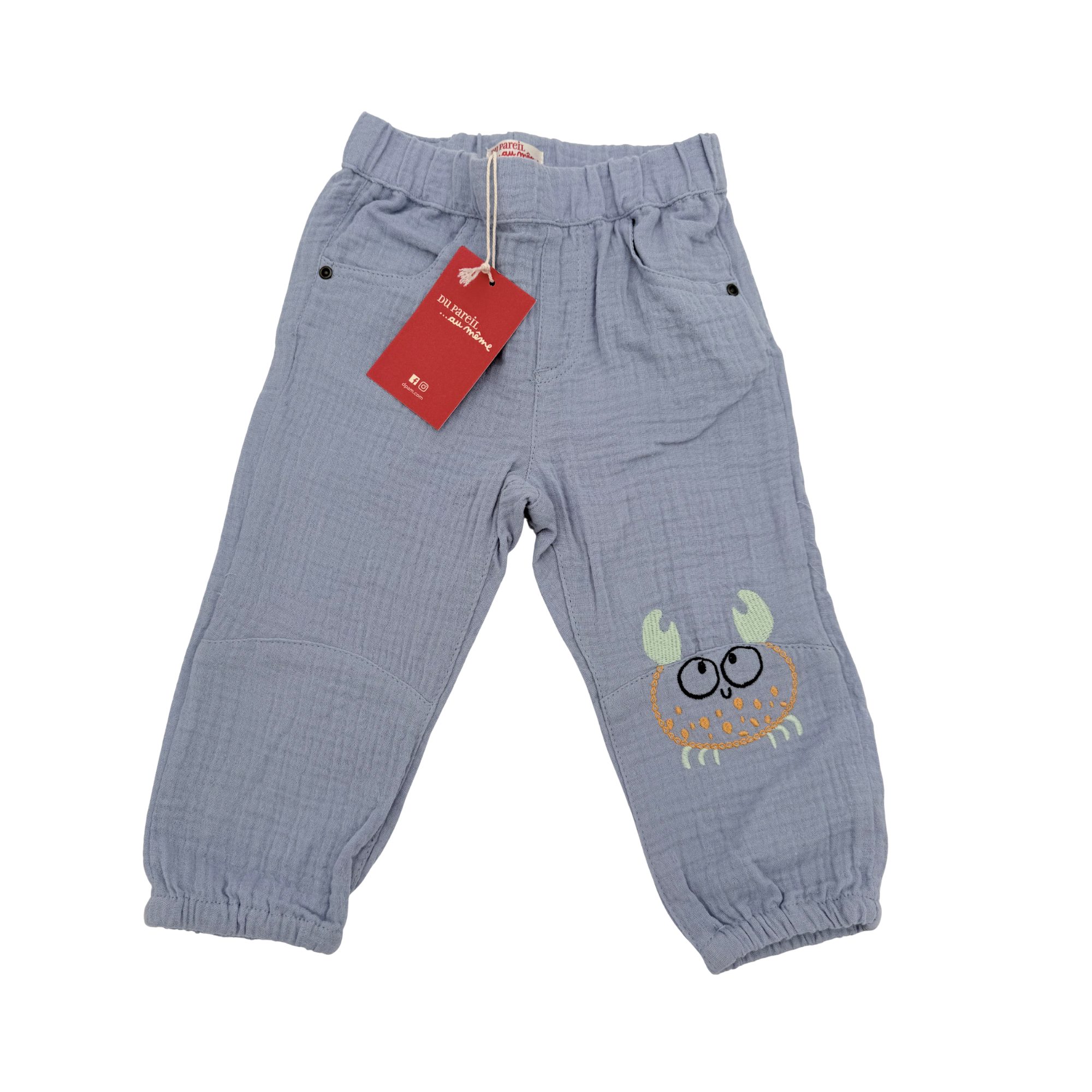 Pantalon gaze de coton motif crabe — 18 mois