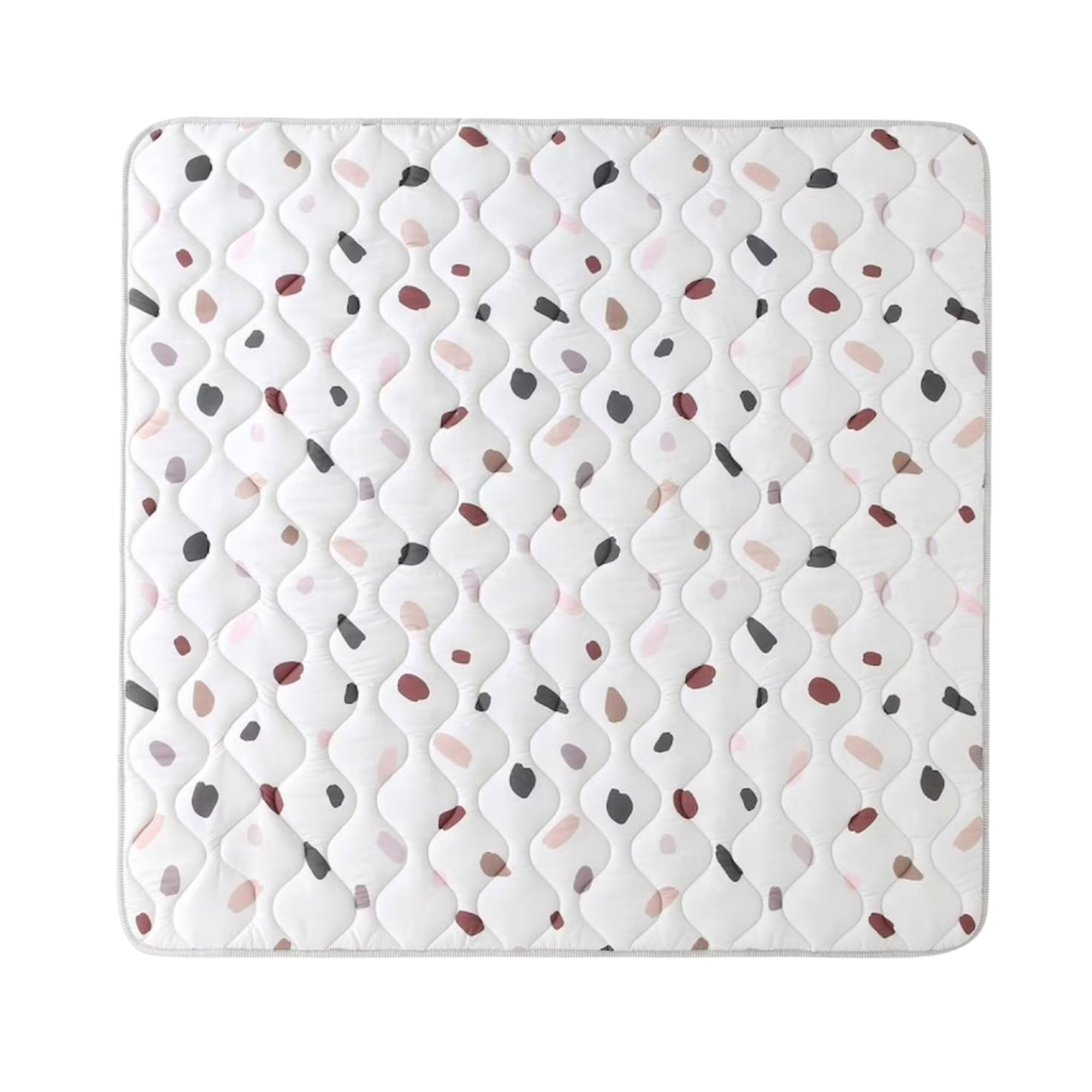 Tapis de jeu bébé carré matelassé Confetti Multicolore — 127x127 cm