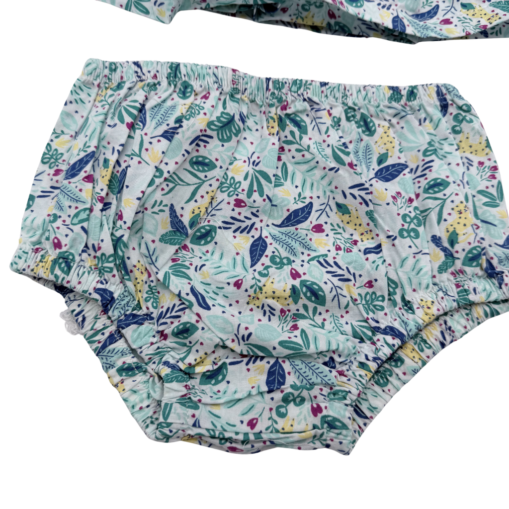 Robe fleurie verte et bleue — 24 mois