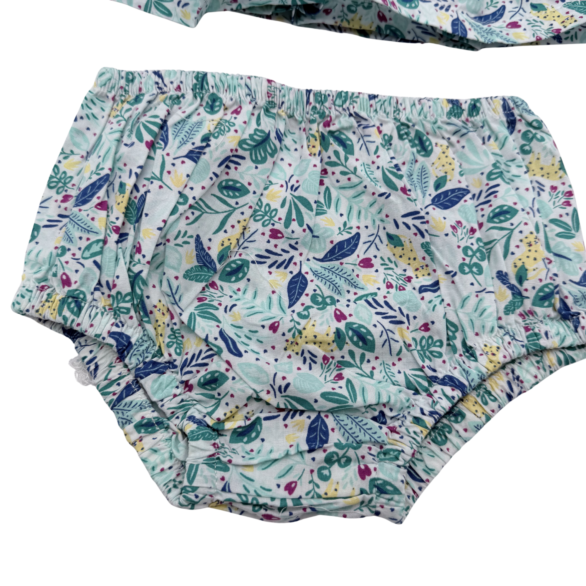 Robe fleurie verte et bleue — 24 mois