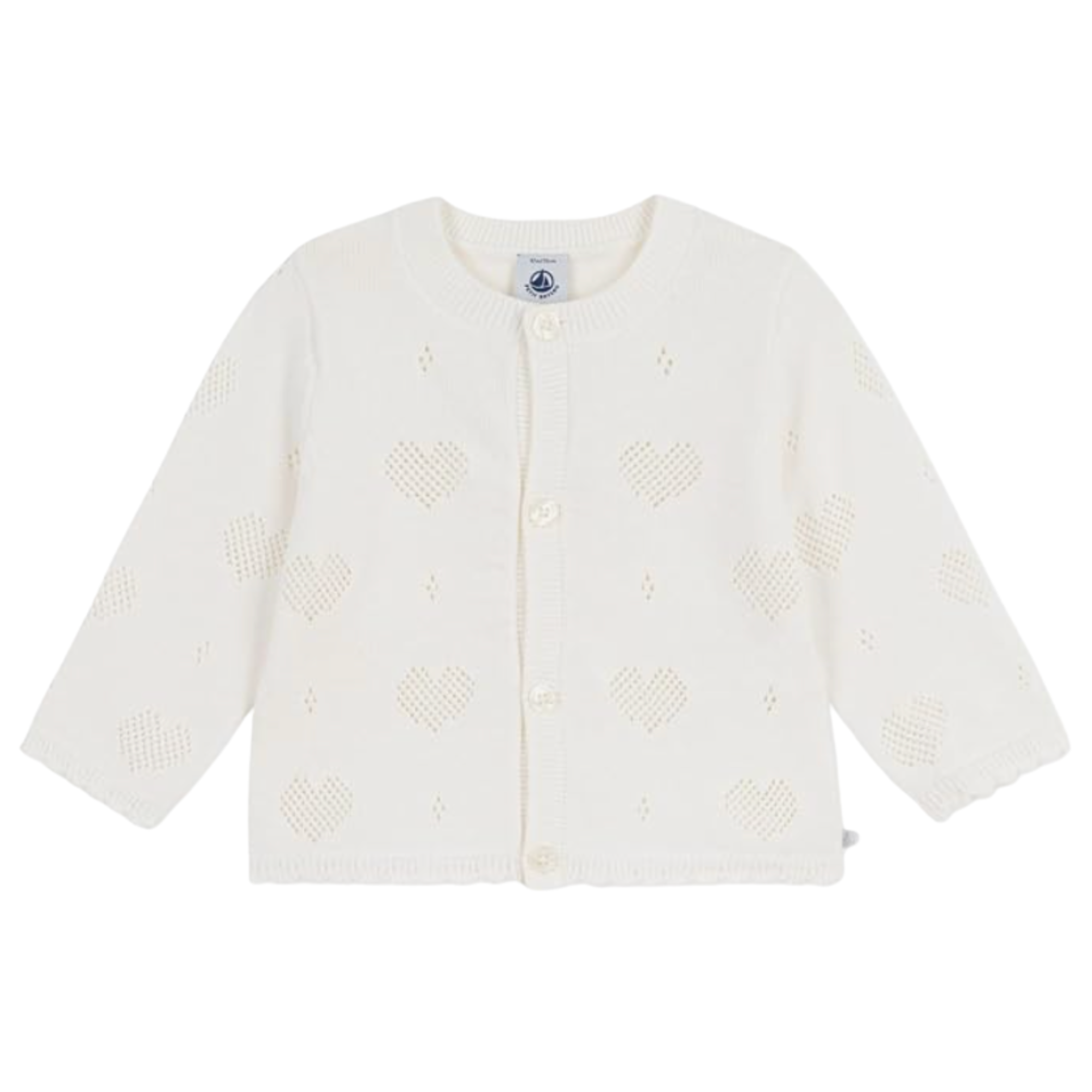 Gilet bébé écru en maille ajourée - 18 mois