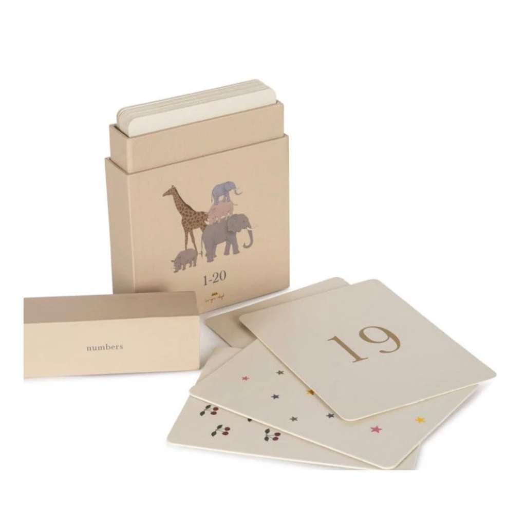 Cartes d'apprentissage en carton pour apprendre les chiffres