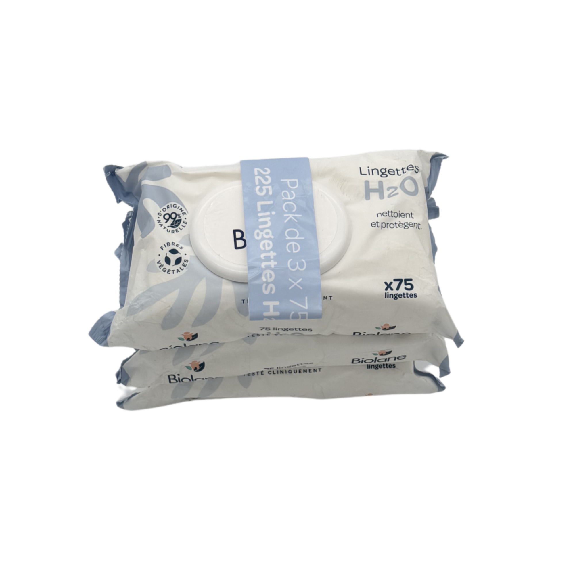 Lot de 3 paquets de 75 lingettes