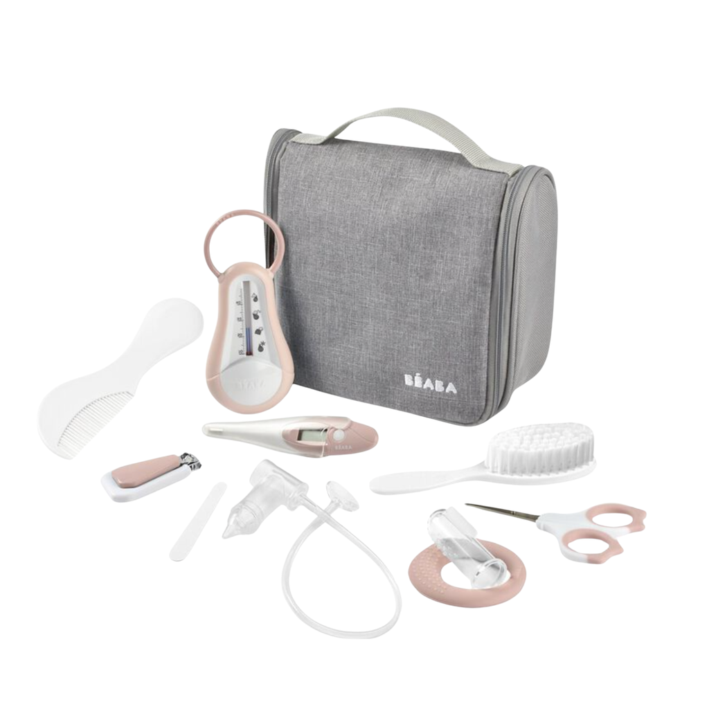Trousse de toilette bébé 10 accessoires — Vieux rose