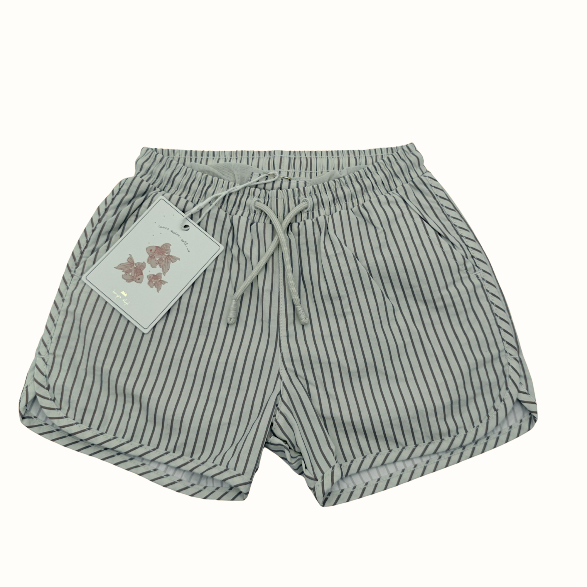 Short de bain rayé écru et bleu — 9 mois