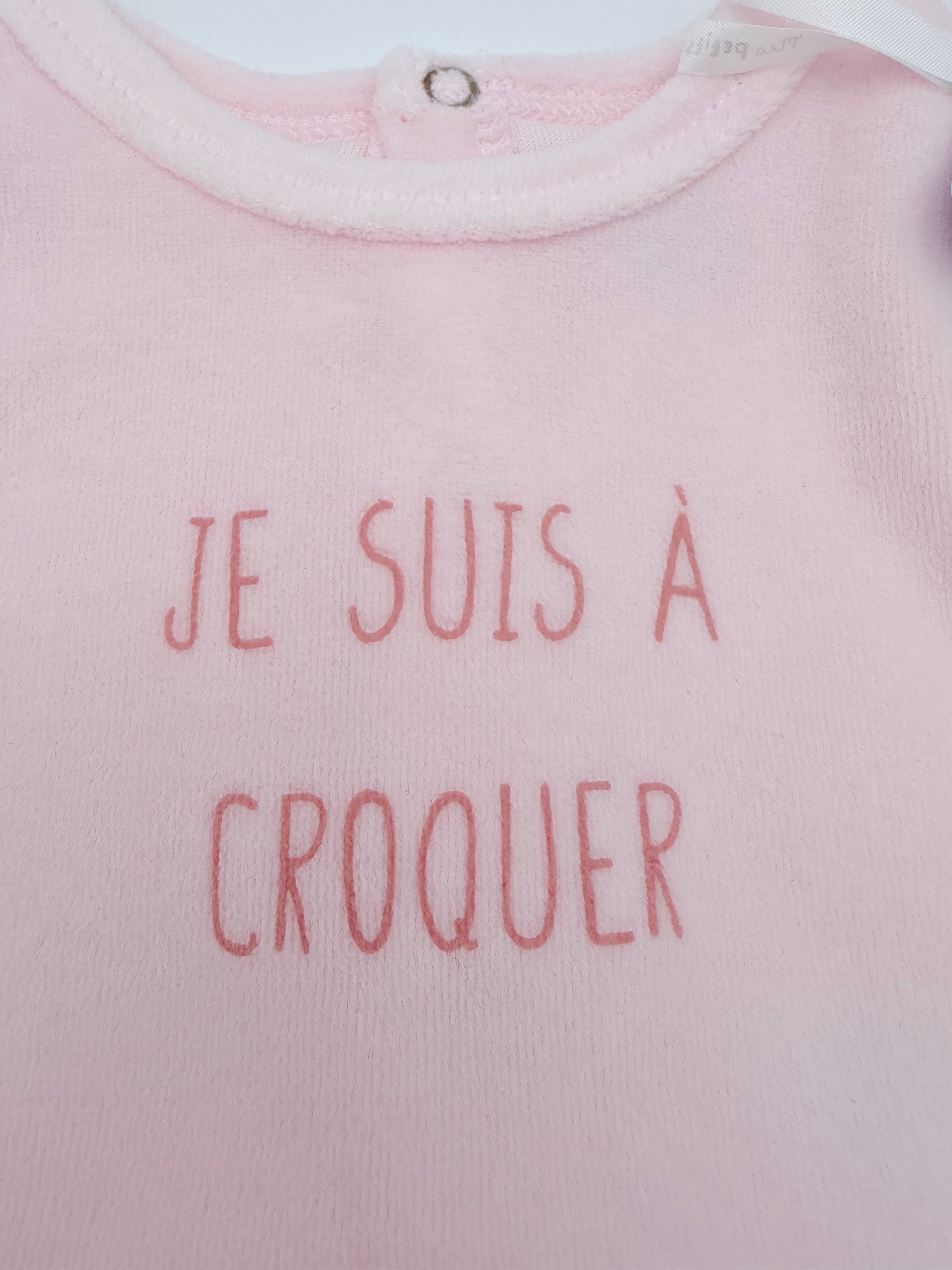 Dors-bien bébé "Je suis à croquer" rose - 3 mois