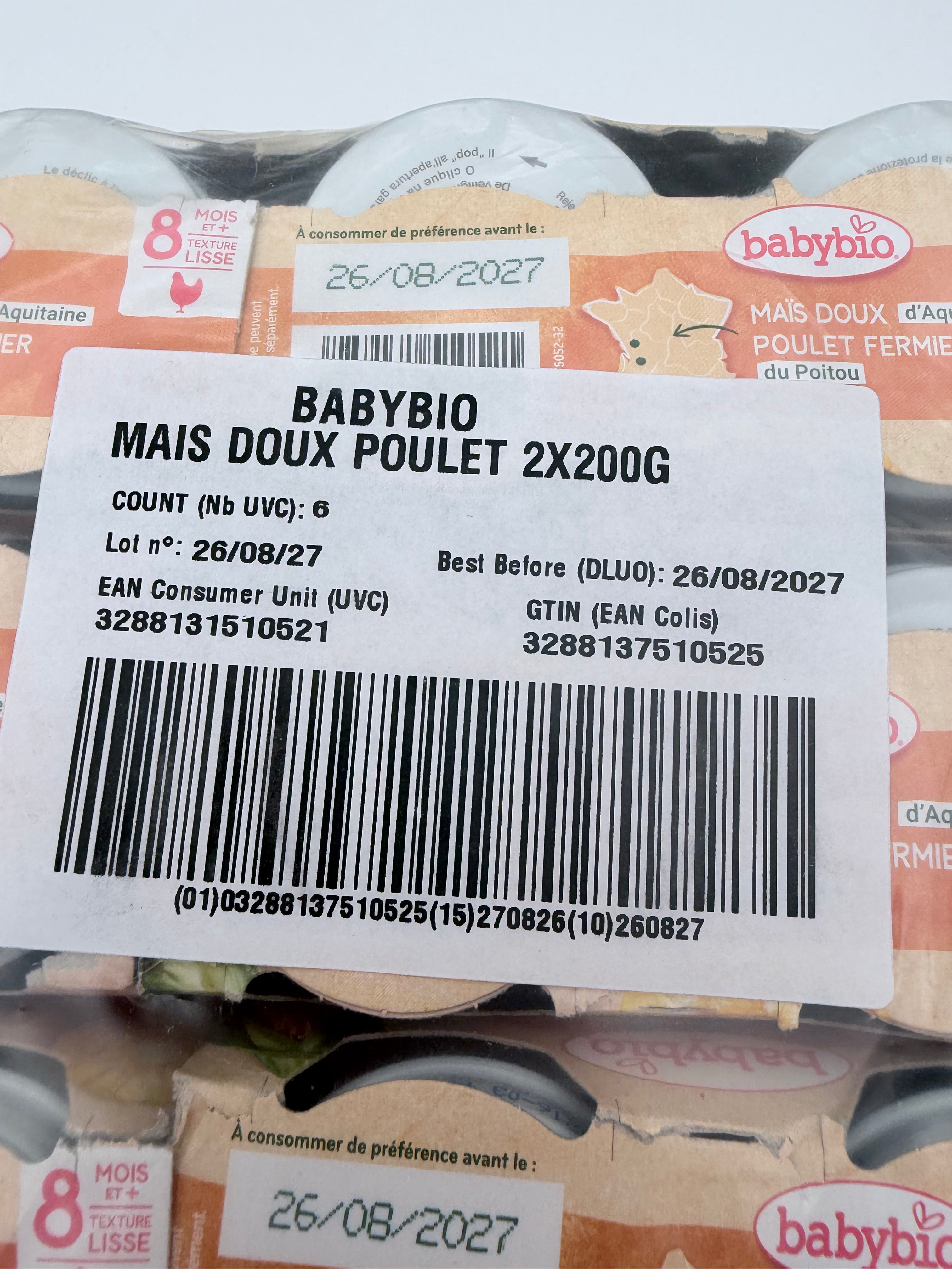 Maïs doux d'Aquitaine et poulet fermier — 12 pots