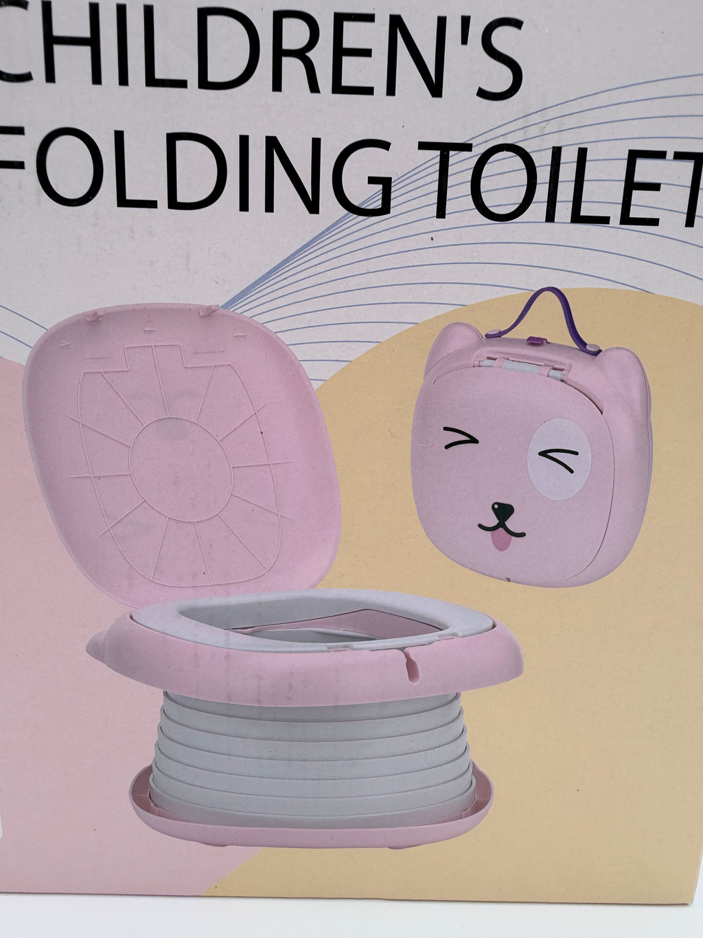 Pot de voyage pliable pour enfant — rose