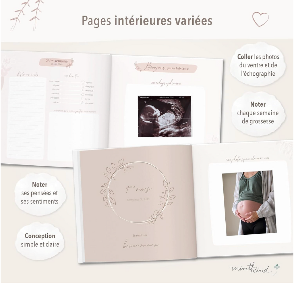 Journal de grossesse « Dans mon cœur »