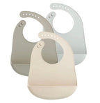 Lot de 3 bavoirs silicone avec récupérateur